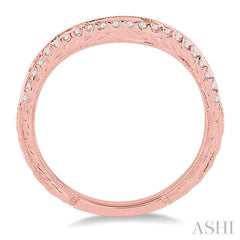 1/5 Ctw Round Cut Diamond Wedding Band in 14K Rose Gold
