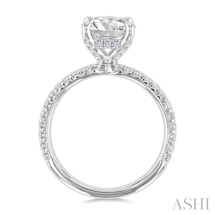 5/8 Ctw Round Shape Semi-Mount Diamond Engagement Ring in 14K White Gold