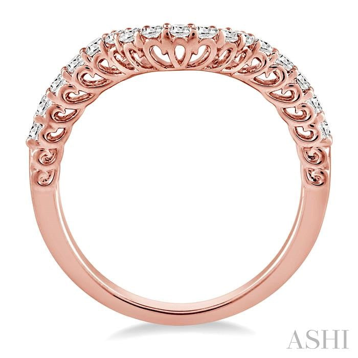 1/3 Ctw Round Cut Diamond Wedding Band in 14K Rose Gold