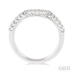 1/3 Ctw Round Cut Diamond Wedding Band in 14K White Gold