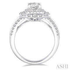 7/8 Ctw Diamond Semi-Mount Engagement Ring in 14K White Gold