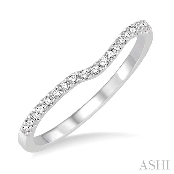 1/6 Ctw Round Cut Diamond Wedding Band in 14K White Gold