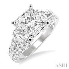 3/4 Ctw Diamond Semi-Mount Engagement Ring in 14K White Gold