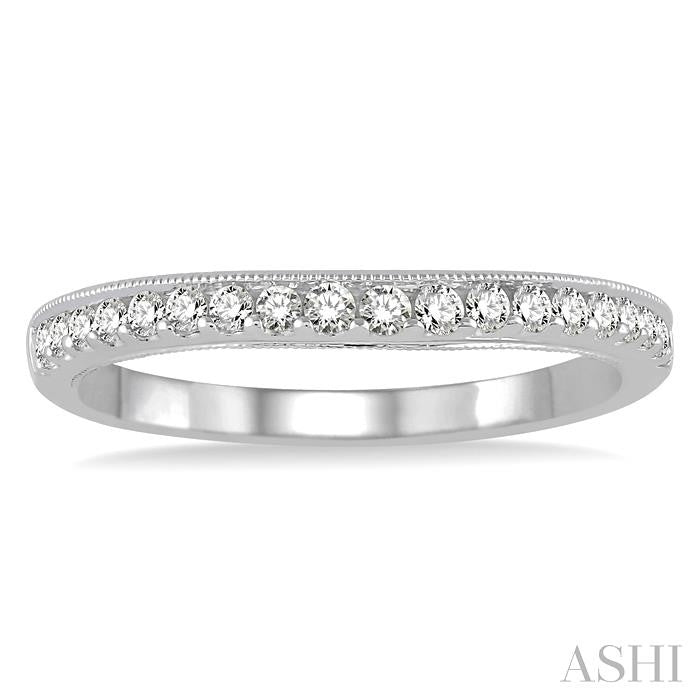 1/4 Ctw Round Cut Diamond Wedding Band in 14K White Gold