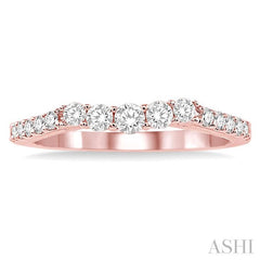 3/8 Ctw Round Cut Diamond Wedding Band in 14K Rose Gold