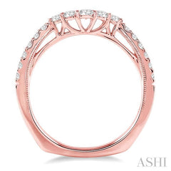 3/8 Ctw Round Cut Diamond Wedding Band in 14K Rose Gold