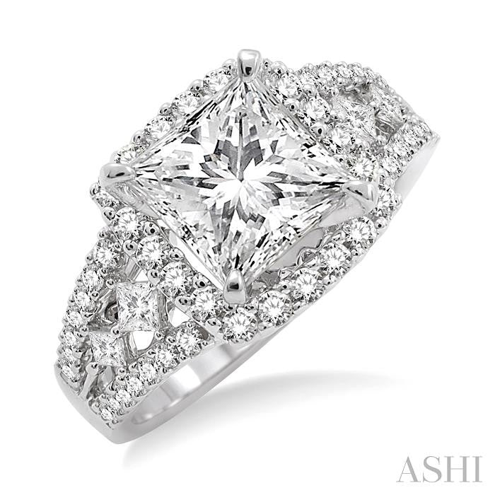 3/4 Ctw Diamond Semi-Mount Engagement Ring in 14K White Gold