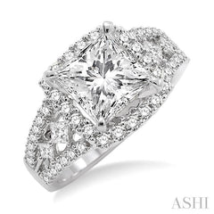 3/4 Ctw Diamond Semi-Mount Engagement Ring in 14K White Gold