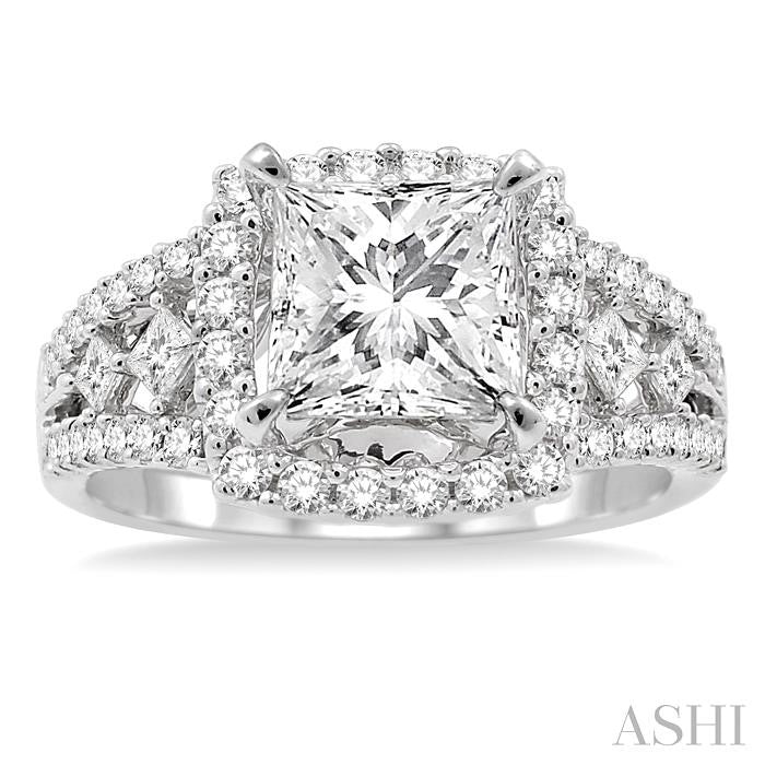3/4 Ctw Diamond Semi-Mount Engagement Ring in 14K White Gold