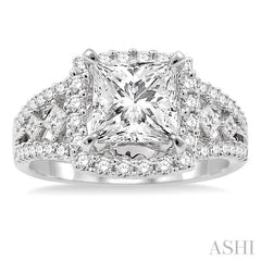 3/4 Ctw Diamond Semi-Mount Engagement Ring in 14K White Gold