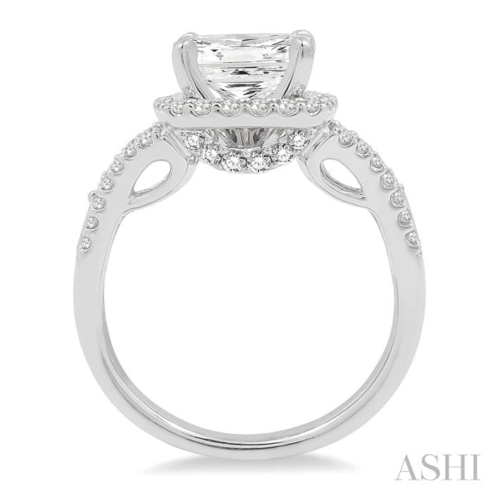 3/4 Ctw Diamond Semi-Mount Engagement Ring in 14K White Gold