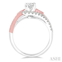 1/3 Ctw Diamond Semi-Mount Engagement Ring in 14K White and Rose Gold