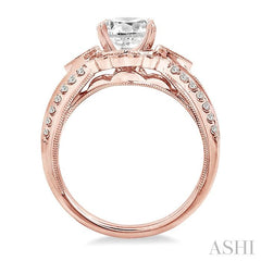 3/4 Ctw Diamond Semi-Mount Engagement Ring in 14K Rose Gold