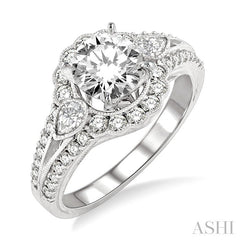 3/4 Ctw Diamond Semi-Mount Engagement Ring in 14K White Gold