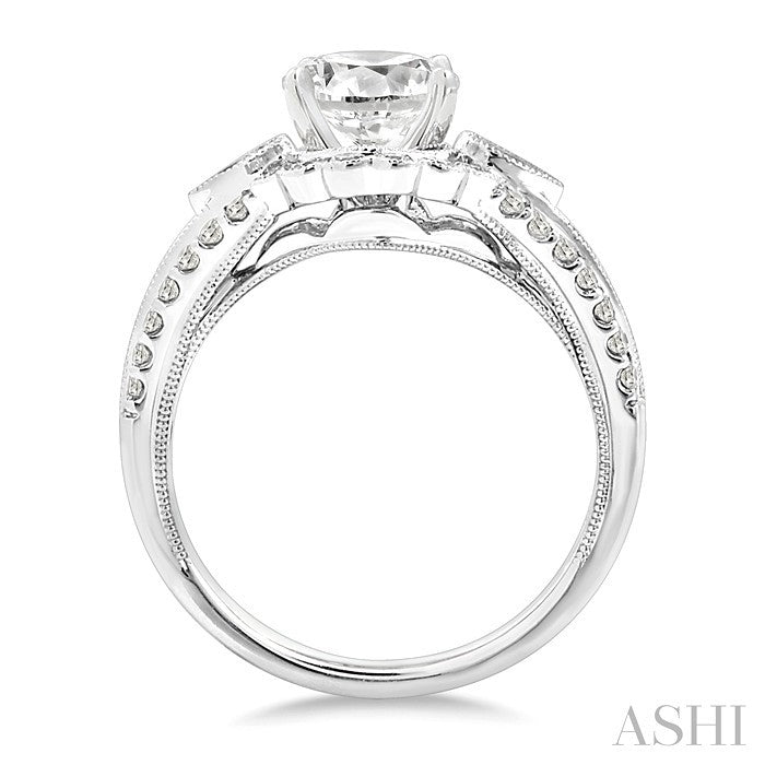 3/4 Ctw Diamond Semi-Mount Engagement Ring in 14K White Gold