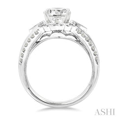 3/4 Ctw Diamond Semi-Mount Engagement Ring in 14K White Gold