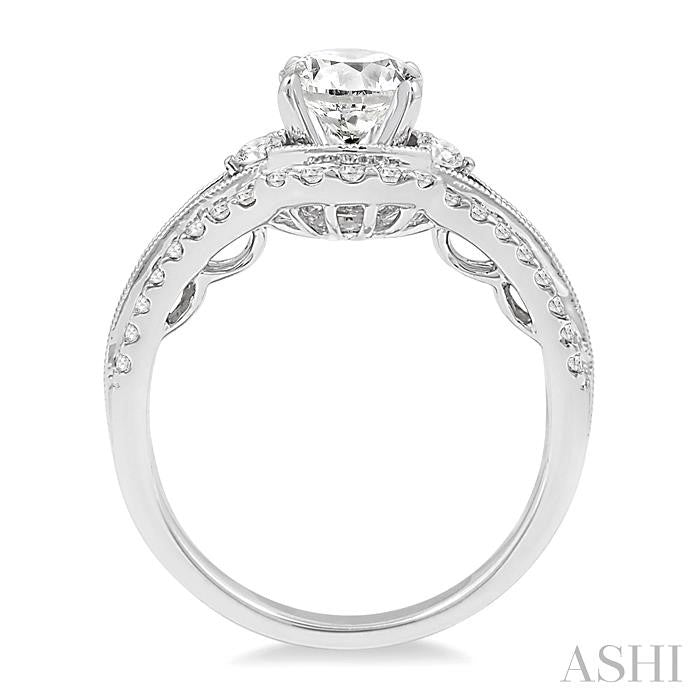 1/2 Ctw Diamond Semi-Mount Engagement Ring in 14K White Gold