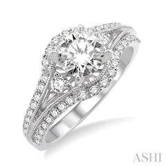1/2 Ctw Diamond Semi-Mount Engagement Ring in 14K White Gold