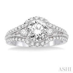 1/2 Ctw Diamond Semi-Mount Engagement Ring in 14K White Gold