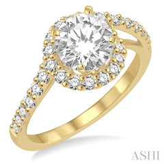 5/8 Ctw Diamond Semi-Mount Engagement Ring in 14K Yellow Gold