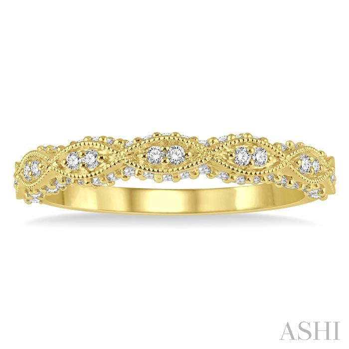 1/3 Ctw Marquise Lattice Round Cut Diamond Wedding Band in 14K Yellow Gold