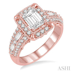 3/4 Ctw Diamond Semi-Mount Engagement Ring in 14K Rose Gold