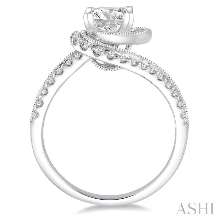 1/2 Ctw Diamond Semi-Mount Engagement Ring in 14K White Gold