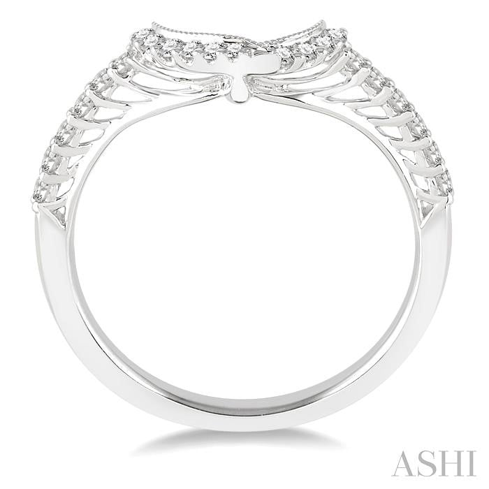 1/4 Ctw Round Cut Diamond Wedding Band in 14K White Gold