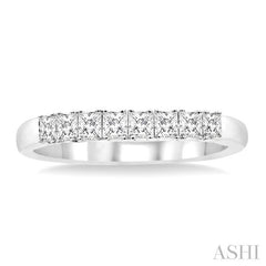 5/8 Ctw Princess Cut Diamond Wedding Band in 14K White Gold