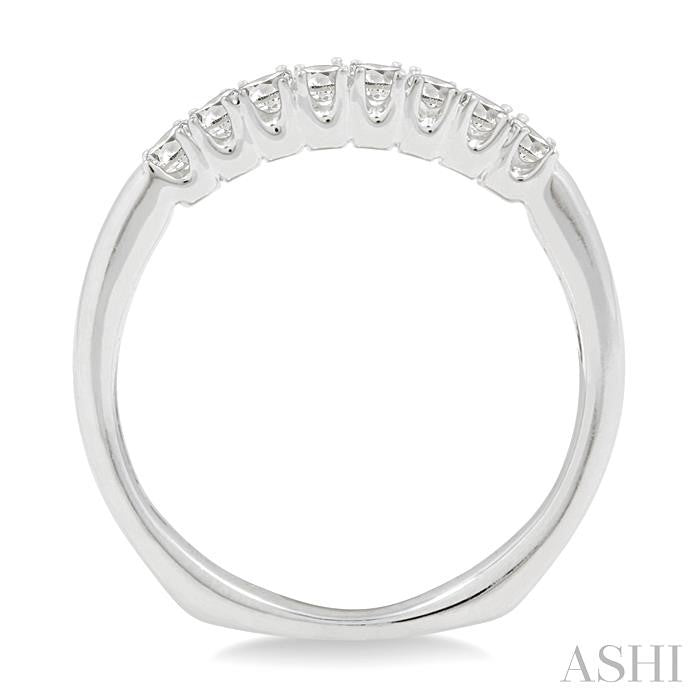 5/8 Ctw Princess Cut Diamond Wedding Band in 14K White Gold