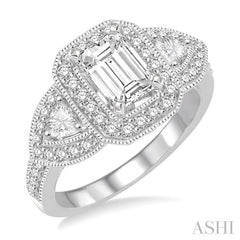 5/8 Ctw Diamond Semi-Mount Engagement Ring in 14K White Gold