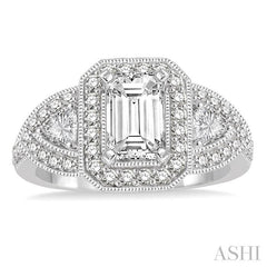 5/8 Ctw Diamond Semi-Mount Engagement Ring in 14K White Gold