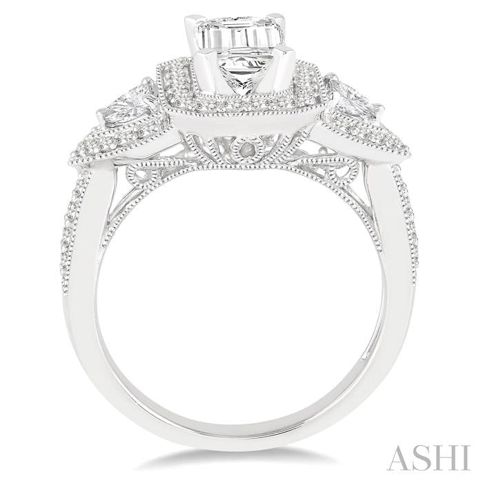 5/8 Ctw Diamond Semi-Mount Engagement Ring in 14K White Gold
