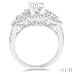 5/8 Ctw Diamond Semi-Mount Engagement Ring in 14K White Gold