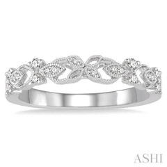 1/6 Ctw Round Cut Diamond Wedding Band in 14K White Gold