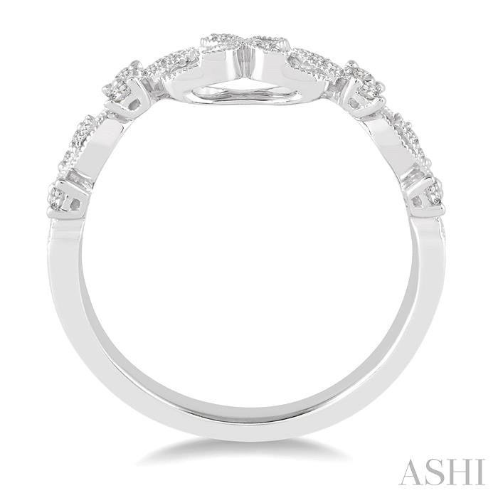 1/6 Ctw Round Cut Diamond Wedding Band in 14K White Gold