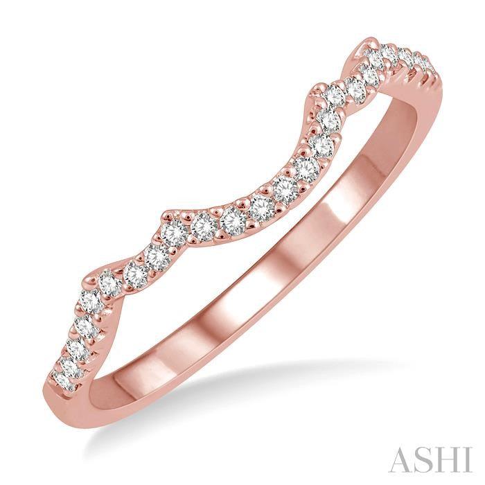 1/6 Ctw Triple Arch Round Cut Diamond Wedding Band in 14K Rose Gold