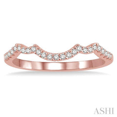 1/6 Ctw Triple Arch Round Cut Diamond Wedding Band in 14K Rose Gold