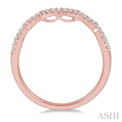 1/6 Ctw Triple Arch Round Cut Diamond Wedding Band in 14K Rose Gold