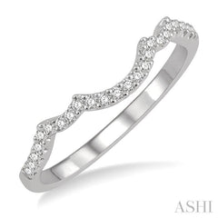 1/6 Ctw Triple Arch Round Cut Diamond Wedding Band in 14K White Gold