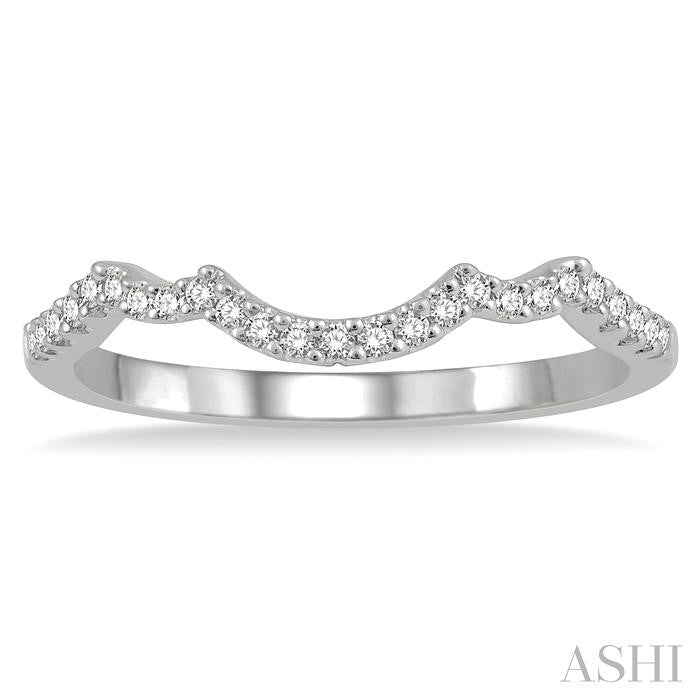 1/6 Ctw Triple Arch Round Cut Diamond Wedding Band in 14K White Gold