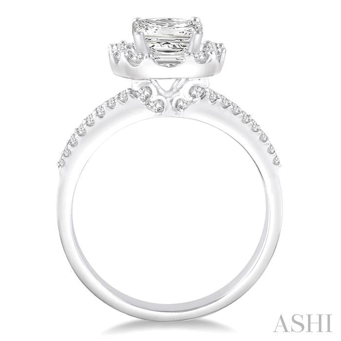 5/8 Ctw Diamond Semi-Mount Engagement Ring in 14K White Gold