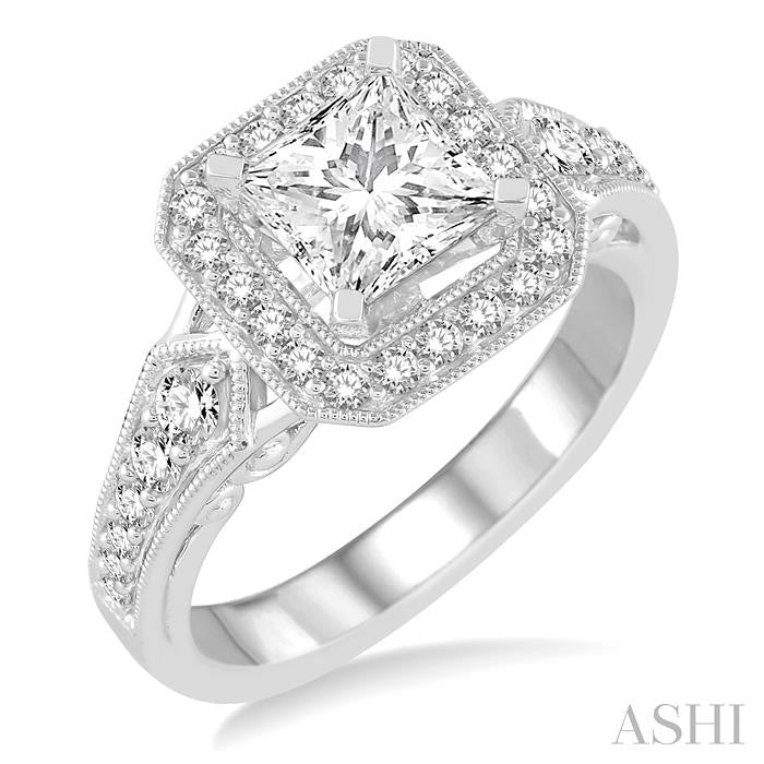 1/2 Ctw Diamond Semi-Mount Engagement Ring in 14K White Gold