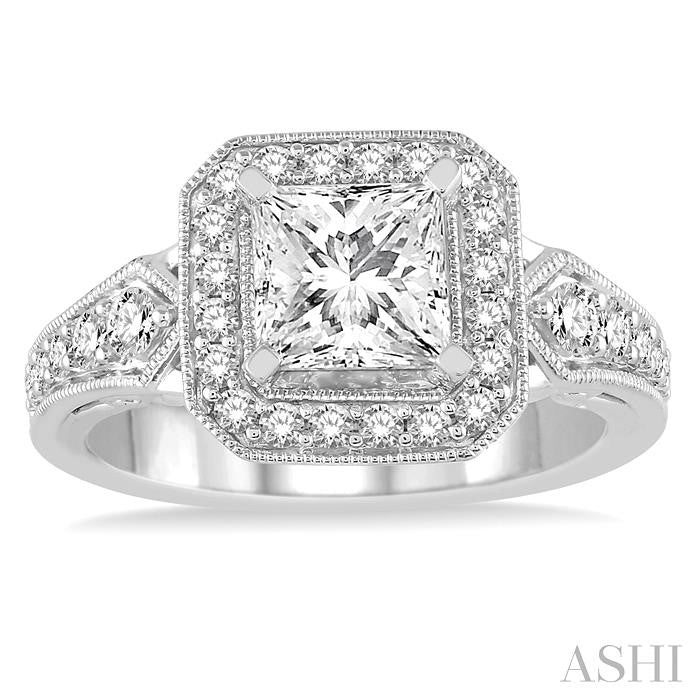 1/2 Ctw Diamond Semi-Mount Engagement Ring in 14K White Gold