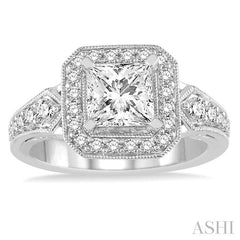 1/2 Ctw Diamond Semi-Mount Engagement Ring in 14K White Gold
