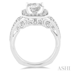 1/2 Ctw Diamond Semi-Mount Engagement Ring in 14K White Gold