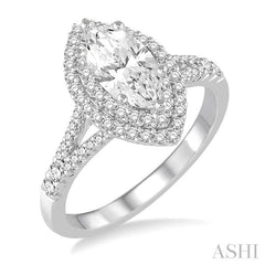 1/2 Ctw Diamond Semi-Mount Engagement Ring in 14K White Gold