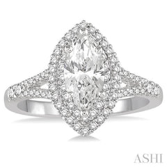1/2 Ctw Diamond Semi-Mount Engagement Ring in 14K White Gold