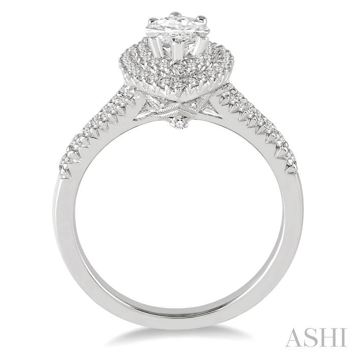 1/2 Ctw Diamond Semi-Mount Engagement Ring in 14K White Gold