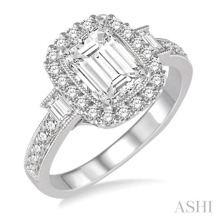 1/2 Ctw Diamond Semi-Mount Engagement Ring in 14K White Gold